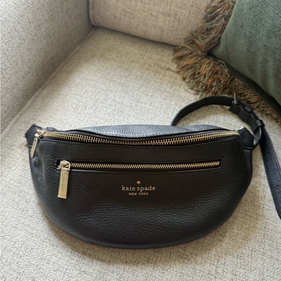 kate spade Handbags - Kate Spade Black Crossbody Bag with Gold Accents